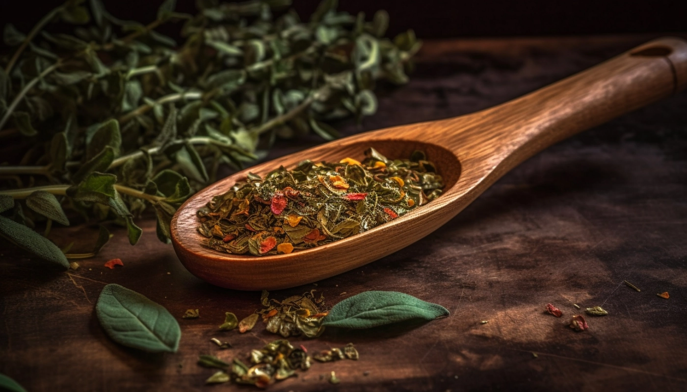 Image représentant des feuilles de tisane en vrac provenant d'un article de blog qui présente la boutique en ligne Dar Attay