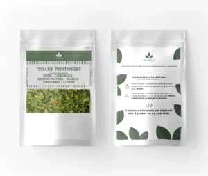 Tisane Printanière – NIGELLE, CAMOMILLE, GINGEMBRE, ORTIE, CITRON, MENTHE POIVRÉE, 40g